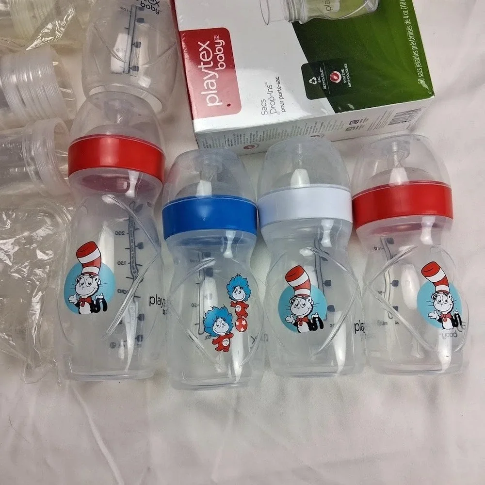 Playtex Dr. Seuss Baby Anti-Colic Nurser Drop In Bottles Lot‎ Liners Unisex 4 8